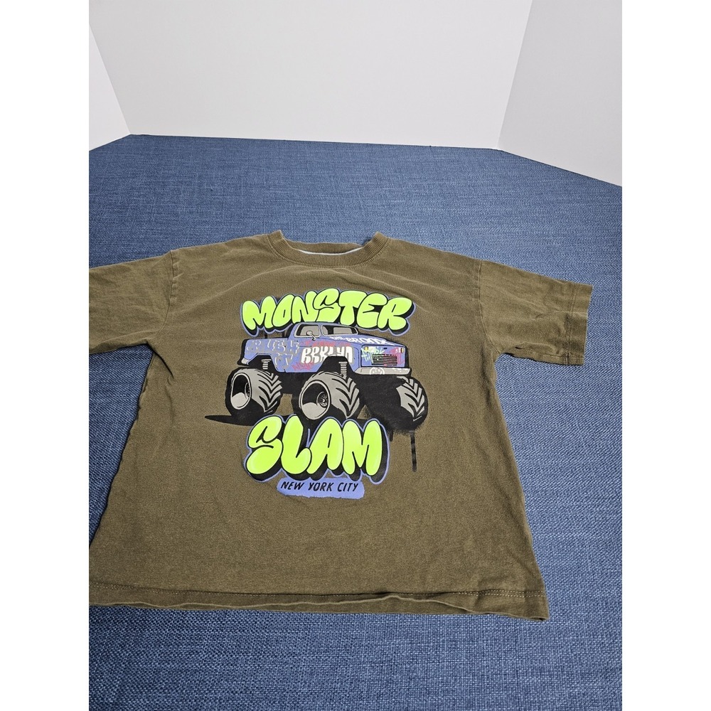 Monster Jam Grave Digger Shirt Boys 6 Years Old Green Graphic Tee Tagless Cotton